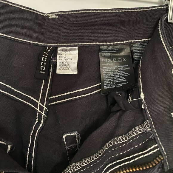 H&M Divided Navy High Rise Wide Leg Jeans Size 6 - Picture 3 of 4